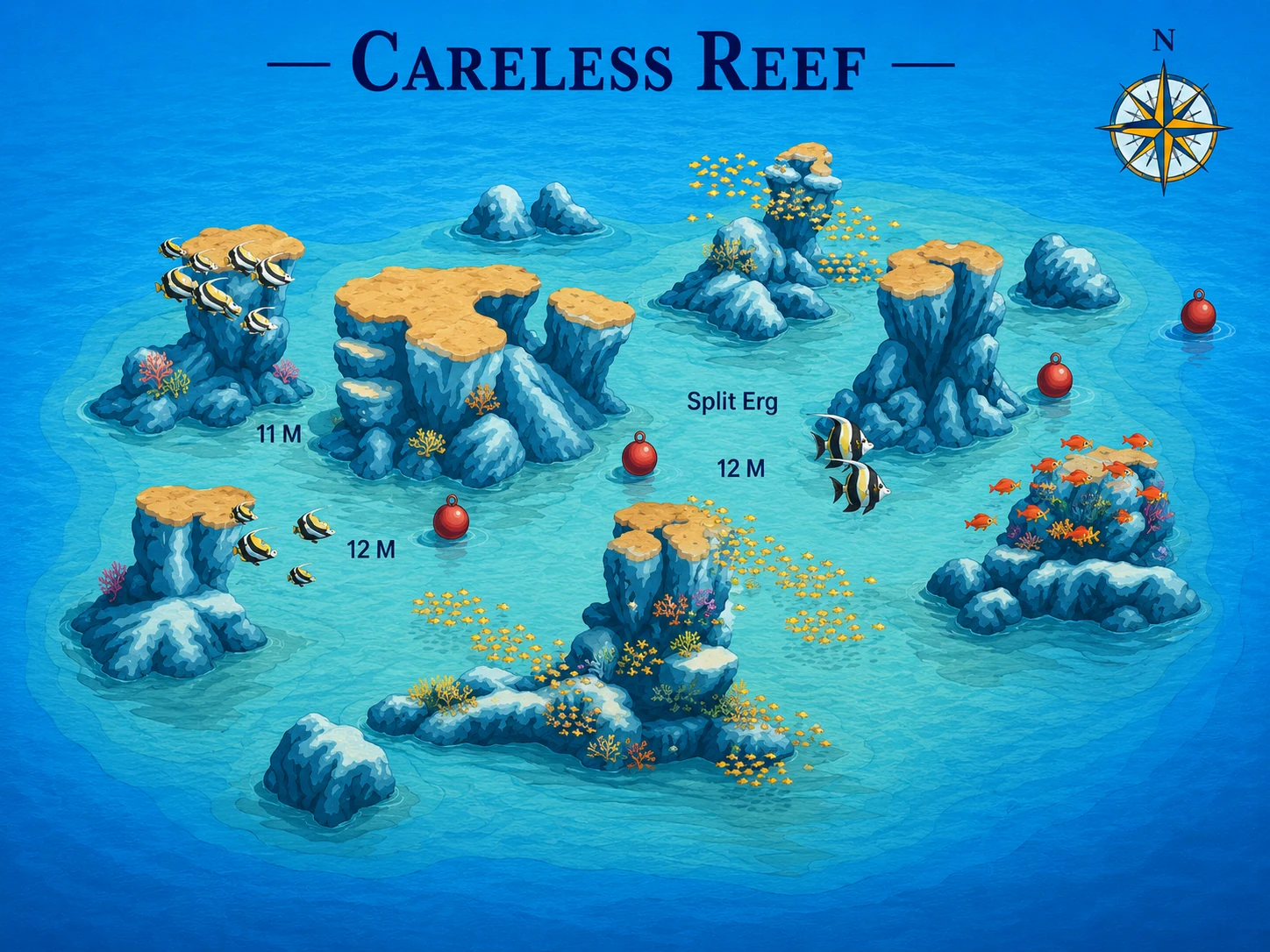 Careless Reef dive map